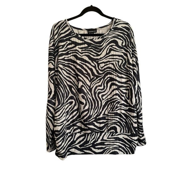 Fortune & Ivy Zebra Print Blouson Top - Picture 1 of 7